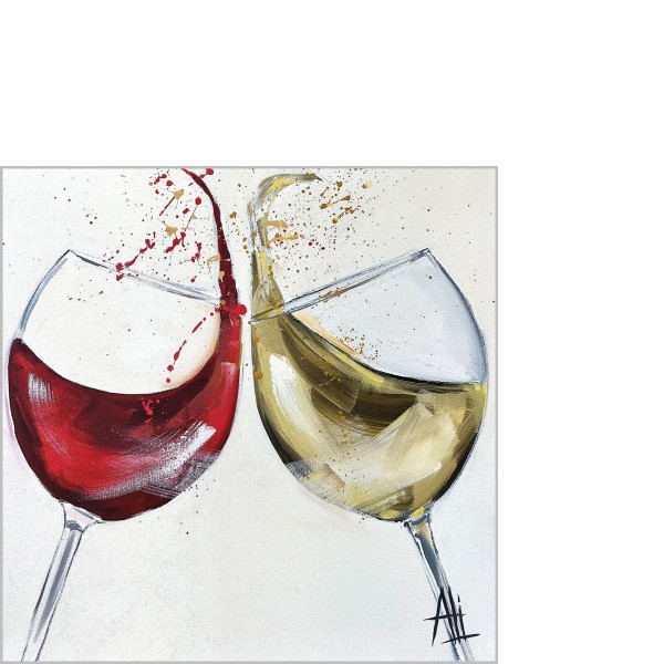 Rouge et Blanc Cocktail Napkins 25x25 cm