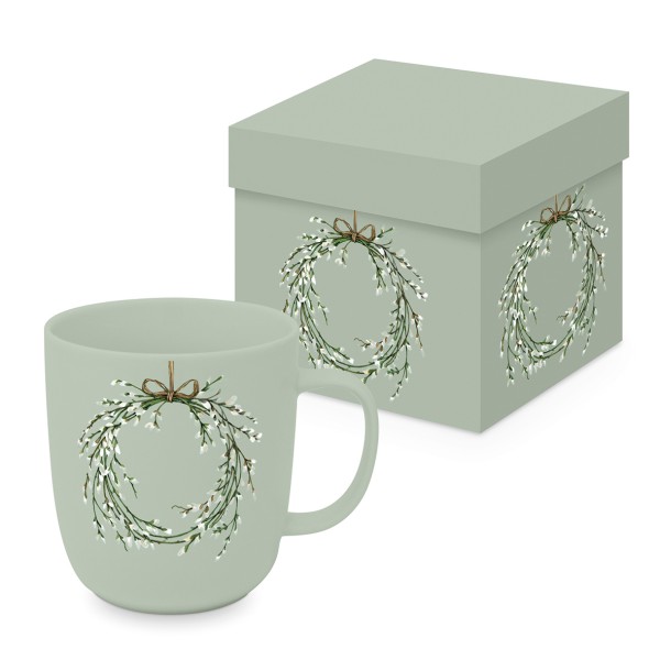 Springtime Wreath Mug in gift box 350ml New Bone China