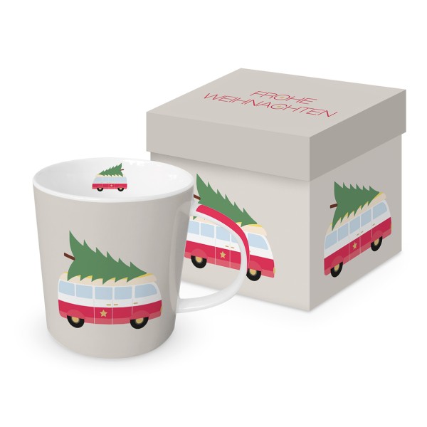 Weihnachtsbus Trend Mug in a matching square gift box 350ml New Bone China