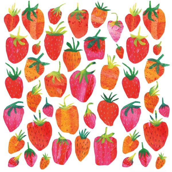 Strawberry Collage Lunch Napkins 33x33 cm