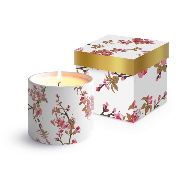 Fiori Rossi Candle in Fine Bone China jar and gift box