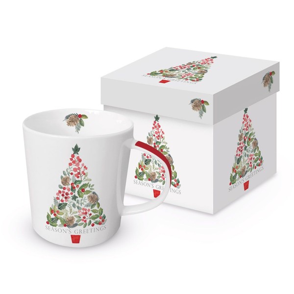 Merry Greetings white Mug in gift box 350ml New Bone China