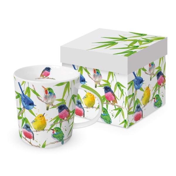 Bird Paradise Trend Mug in a matching square gift box 350ml New Bone China
