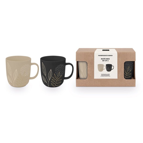 Pure Meadow Duo matte Mug set of 2 in gift box 350ml New Bone China